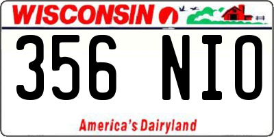 WI license plate 356NIO