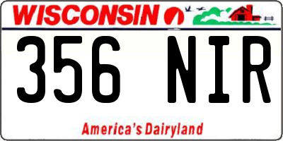 WI license plate 356NIR