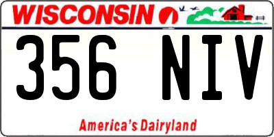 WI license plate 356NIV