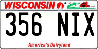 WI license plate 356NIX