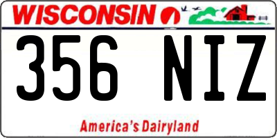 WI license plate 356NIZ