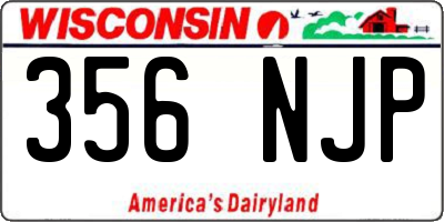 WI license plate 356NJP