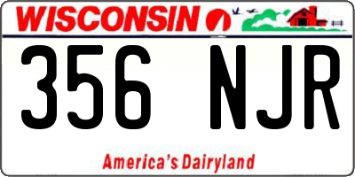 WI license plate 356NJR