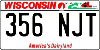 WI license plate 356NJT