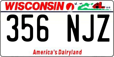 WI license plate 356NJZ