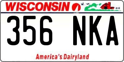 WI license plate 356NKA