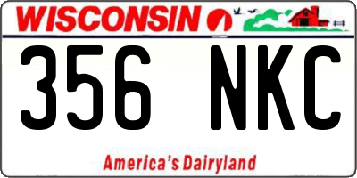 WI license plate 356NKC