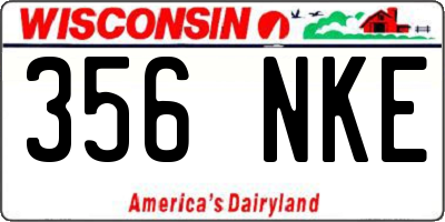 WI license plate 356NKE