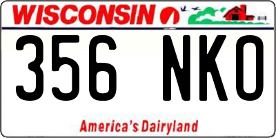 WI license plate 356NKO