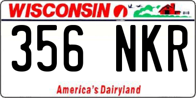 WI license plate 356NKR