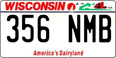 WI license plate 356NMB