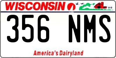 WI license plate 356NMS