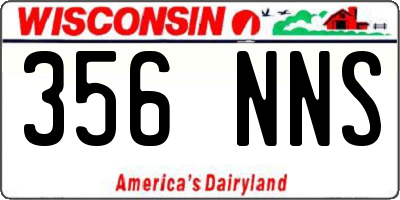 WI license plate 356NNS