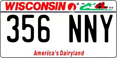 WI license plate 356NNY