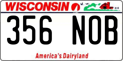 WI license plate 356NOB