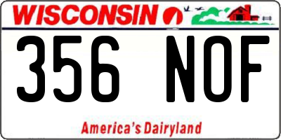WI license plate 356NOF
