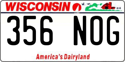 WI license plate 356NOG