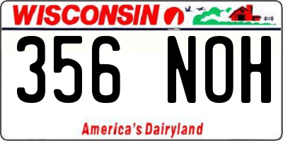 WI license plate 356NOH