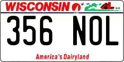 WI license plate 356NOL