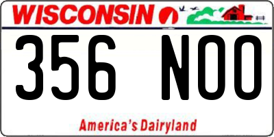 WI license plate 356NOO