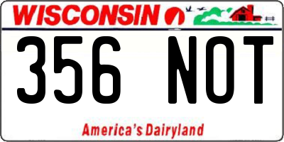 WI license plate 356NOT