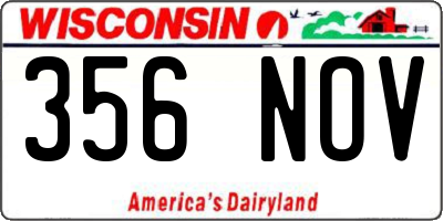 WI license plate 356NOV