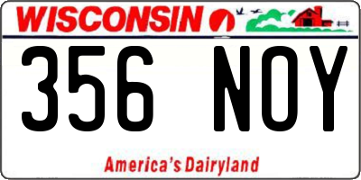 WI license plate 356NOY