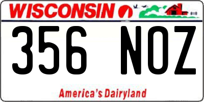 WI license plate 356NOZ