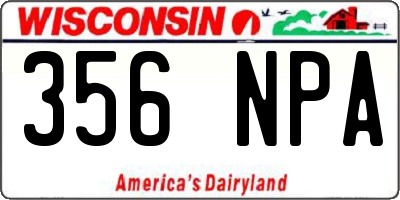 WI license plate 356NPA