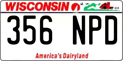 WI license plate 356NPD