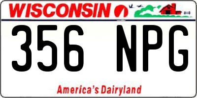 WI license plate 356NPG