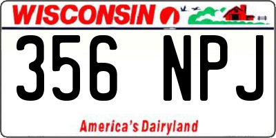 WI license plate 356NPJ