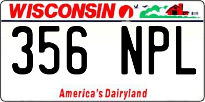 WI license plate 356NPL