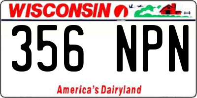 WI license plate 356NPN