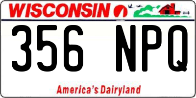 WI license plate 356NPQ