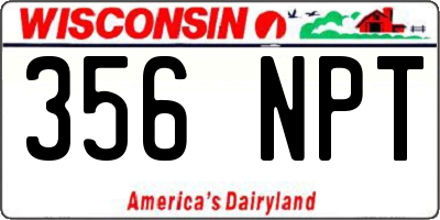 WI license plate 356NPT