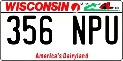 WI license plate 356NPU