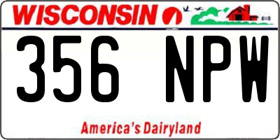 WI license plate 356NPW