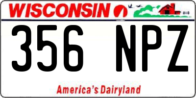 WI license plate 356NPZ