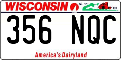 WI license plate 356NQC