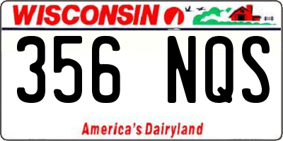 WI license plate 356NQS