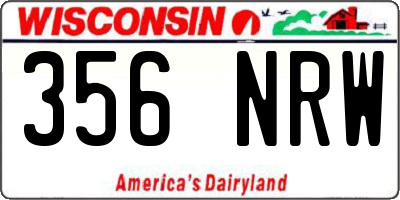 WI license plate 356NRW