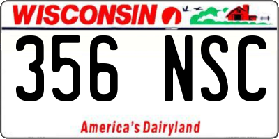 WI license plate 356NSC