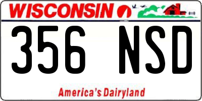 WI license plate 356NSD