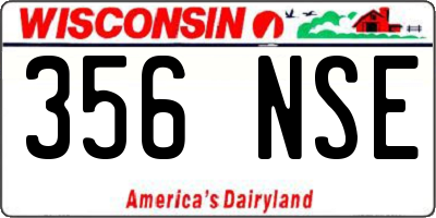 WI license plate 356NSE