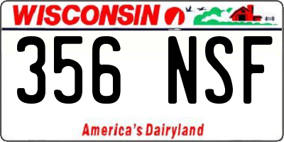 WI license plate 356NSF