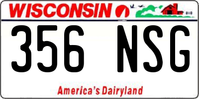 WI license plate 356NSG