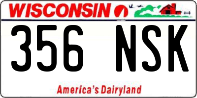 WI license plate 356NSK