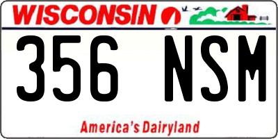 WI license plate 356NSM