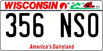 WI license plate 356NSO